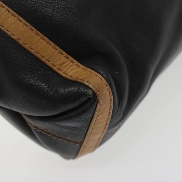 CELINE Clutch Bag Leather Black Brown Gold Auth fm3932 - Picture 16 of 16